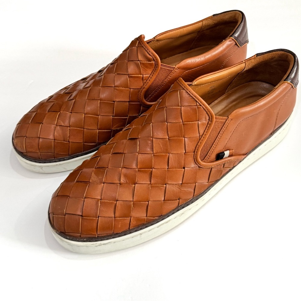 Allen Edmonds Alpha Woven Slip-On Sneakers Mens 12 EEE Brown Leather Shoes 12 3E